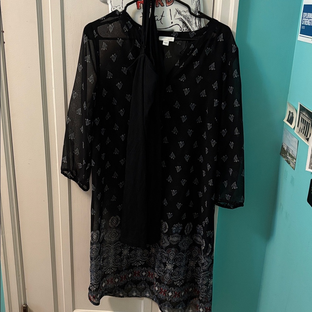 J. Jill Black Dress with White Paisley Design - Picture 15 of 16